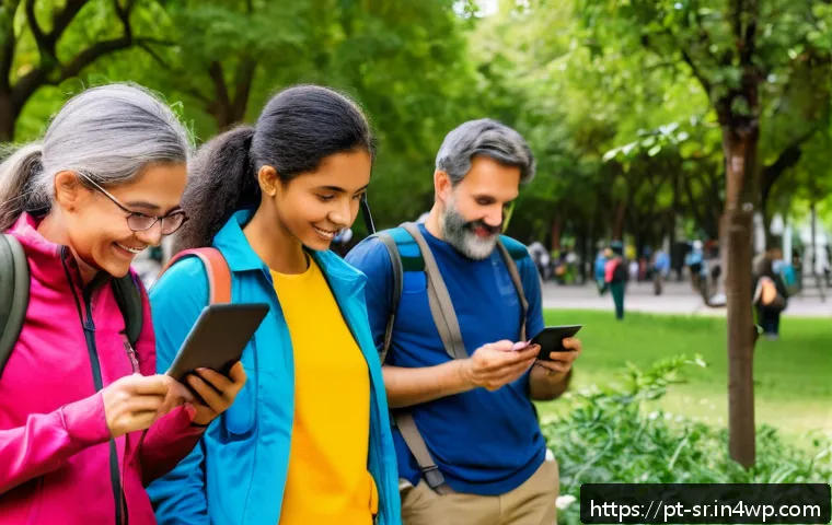 시민과학 프로젝트와 통합적 접근 - A vibrant urban community event focused on citizen science biodiversity monitoring, featuring divers...