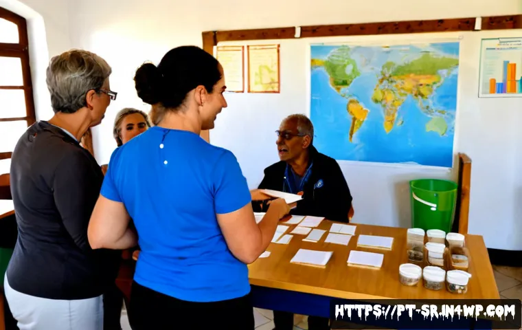 Home 17 시민과학 프로젝트의 방향성과 비전 설정 - Photorealistic community science planning workshop in a bright Portuguese coastal town library, dive...